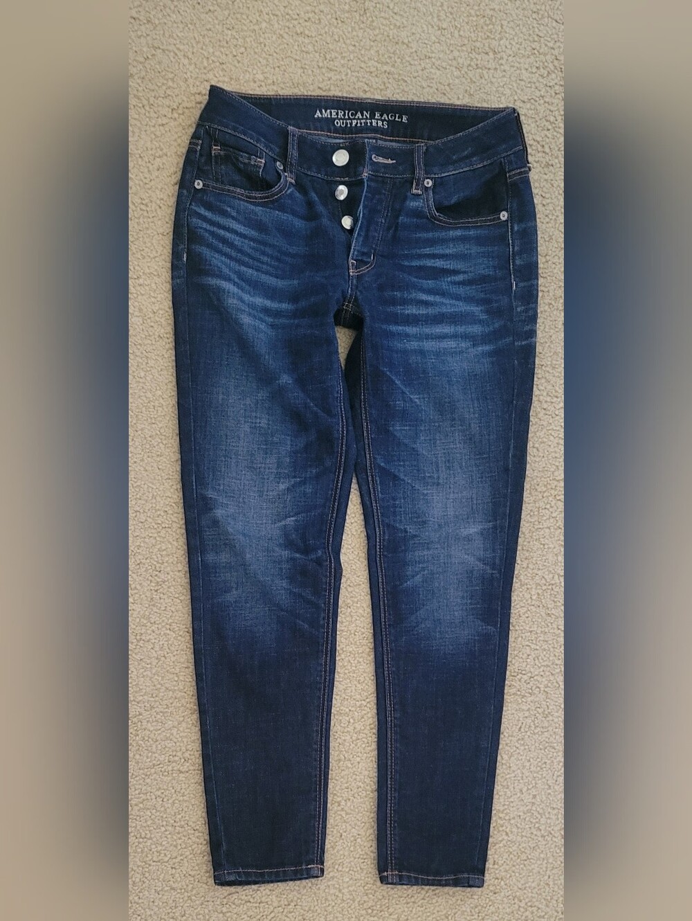 American Eagle Outfitters Dark Blue High-Rise Skinny Jeans